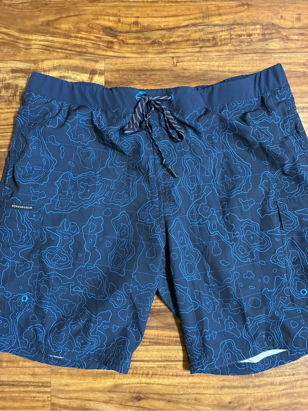 ZeroXPosur Topographical Print Swim Trunks
